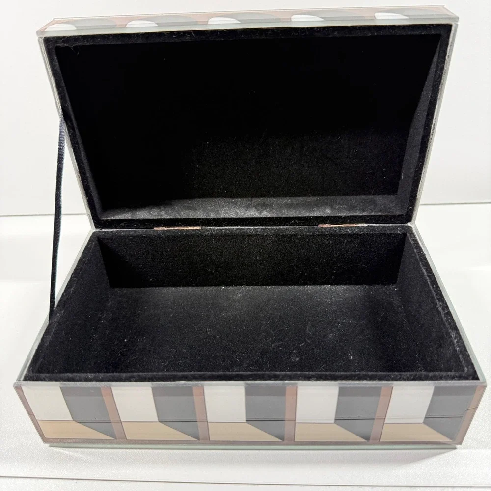 Richmond Interiors Vaya Small Storage Box Glass Jewelry Geometric Arch Arcade 8